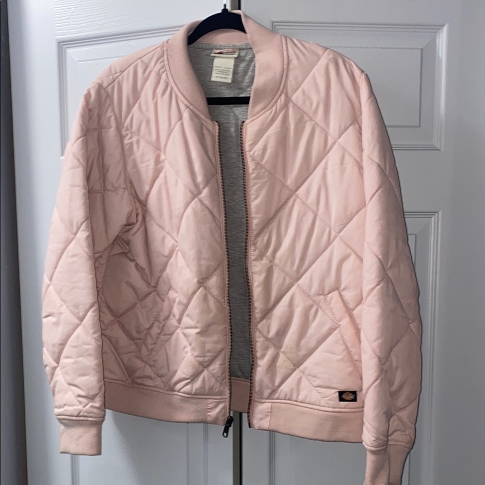 Dickies Pink Bomber Jacket Quilted Satin